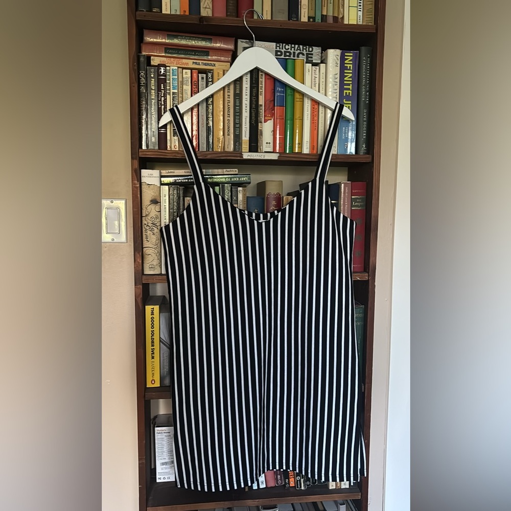 Little Mountain Striped Black and White Mini Slip Dress